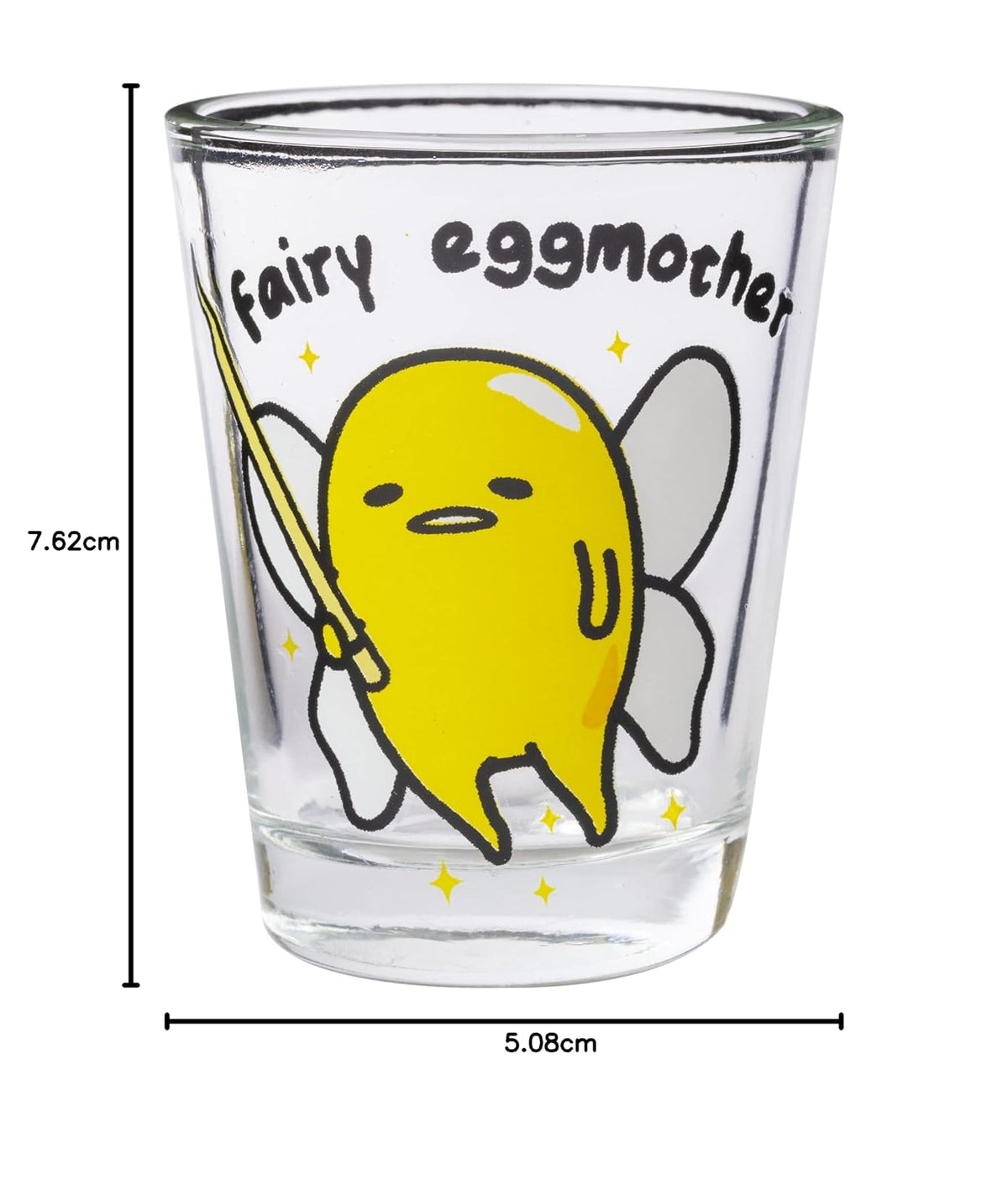 Silver Buffalo Sanrio Hello Kitty and Friends Gudetama Lazy Egg Poses Paquete de 4 mini vasos de 1.5 onzas