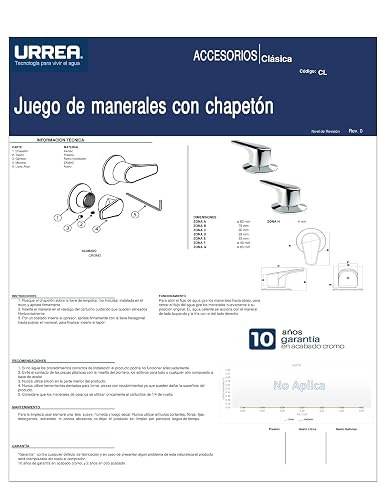 Urrea R CL Juego de Manerales Grandes, Lia