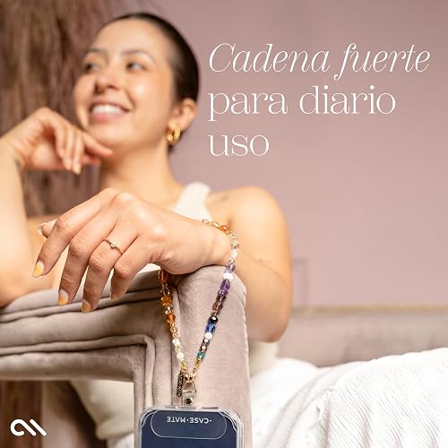 Case-Mate - Abalorio de teléfono con cristales de abalorio | Correa de teléfono desmontable antirrobo | Correa de muñeca para iPhone manos libres para mujer | Pulsera de cadena de teléfono - Se adapta