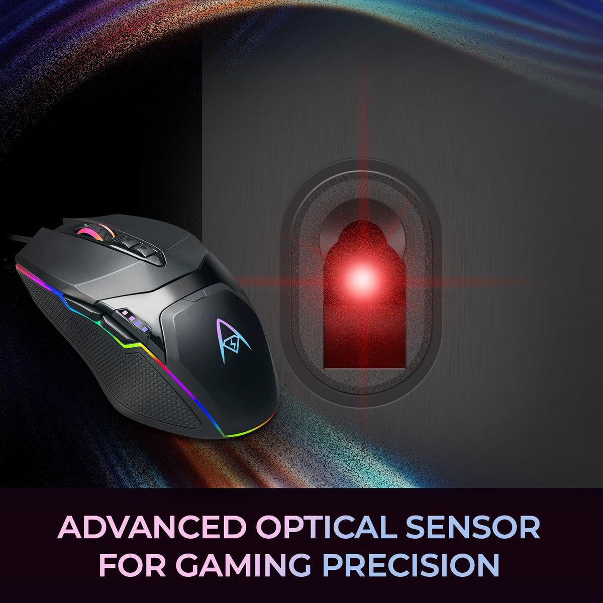Adesso iMouse X5 RGB - Ratón óptico para Juegos (6400 dpi), diseño con iluminación RGB
