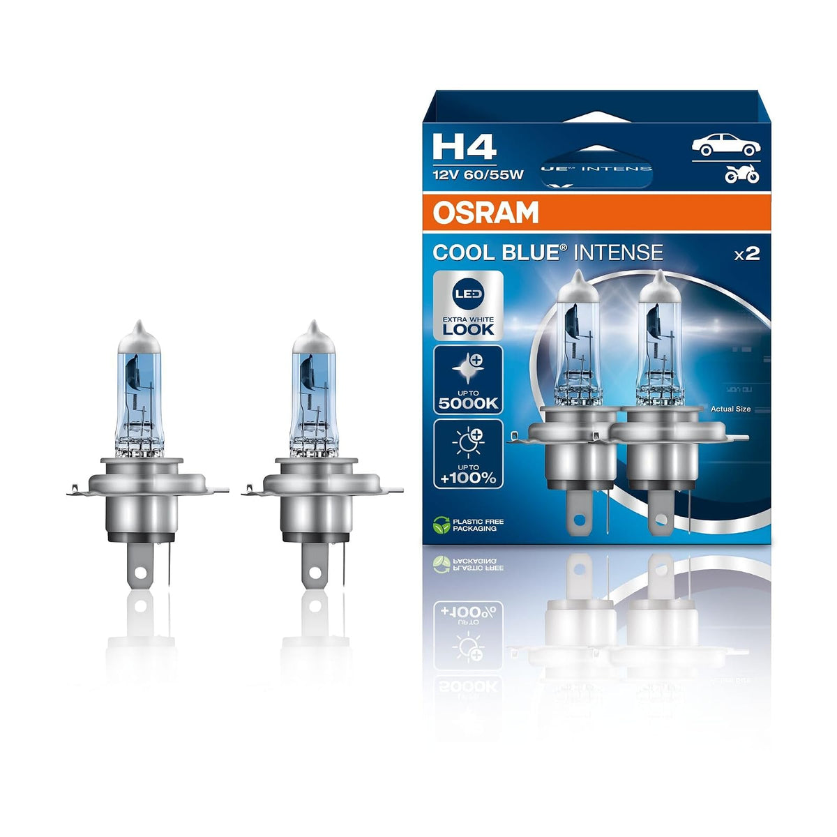 Bombillas Halógenas OSRAM Cool Blue Intense para Faros - 2 Lamps - H4