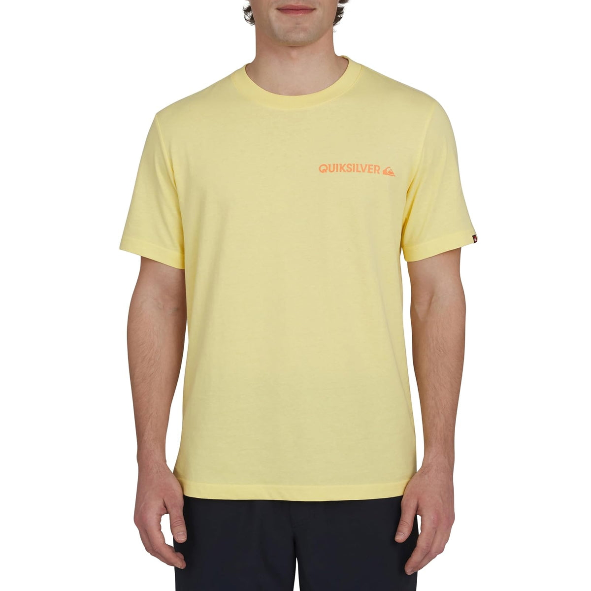 Quiksilver Playera de Manga Corta de Algodón para Hombre - G - Amarillo Pálido
