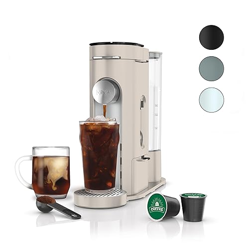Ninja Cafetera Una Sola Reserva PB041ST | Compatibles con cápsulas K-Cup, depósito de 52 oz, 6 oz a 24 oz, diseño compacto