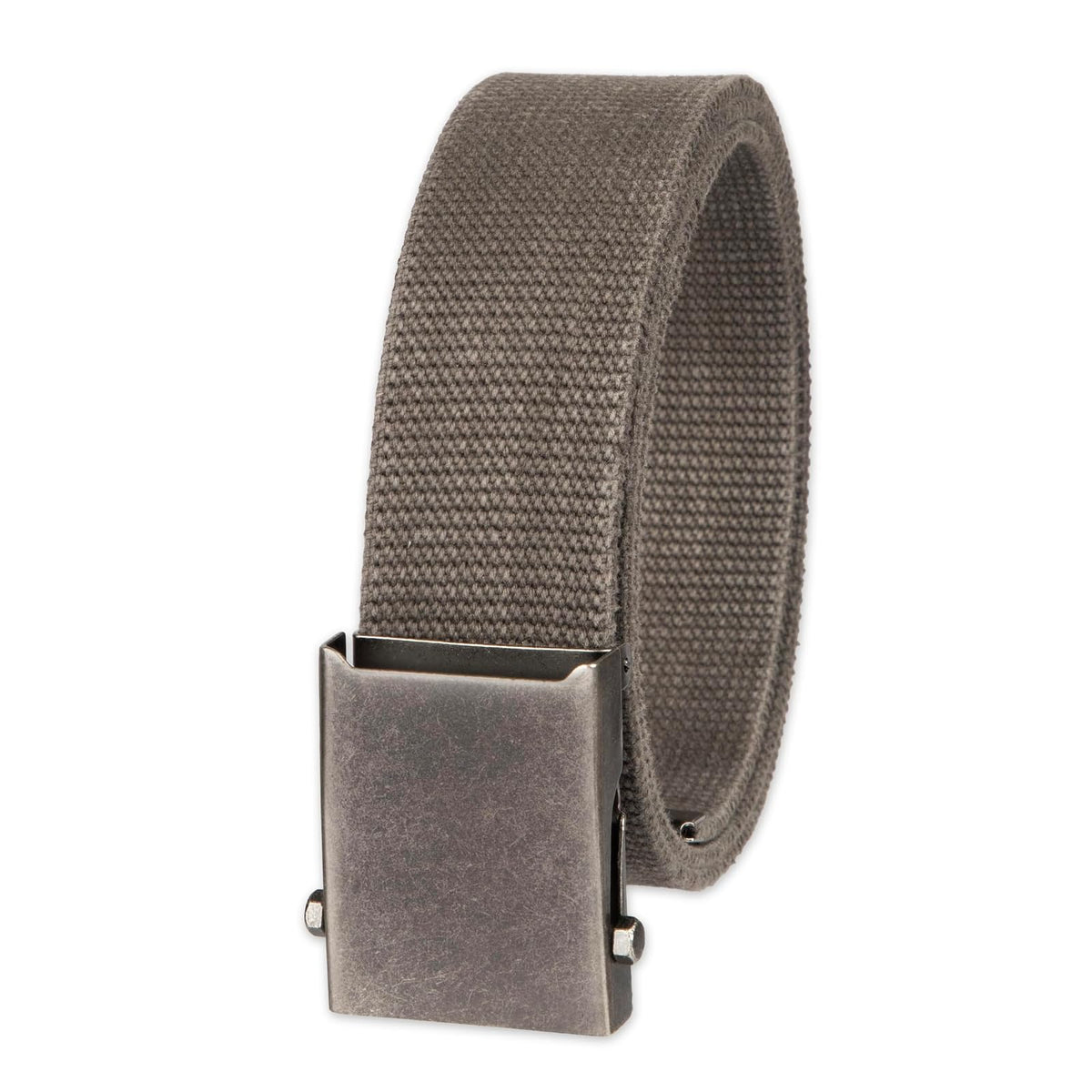 Columbia Cinturón de tela militar ajustable para hombre, talla única, correa de algodón y hebilla de placa de metal - Carbón - Talla Única - Cinturón