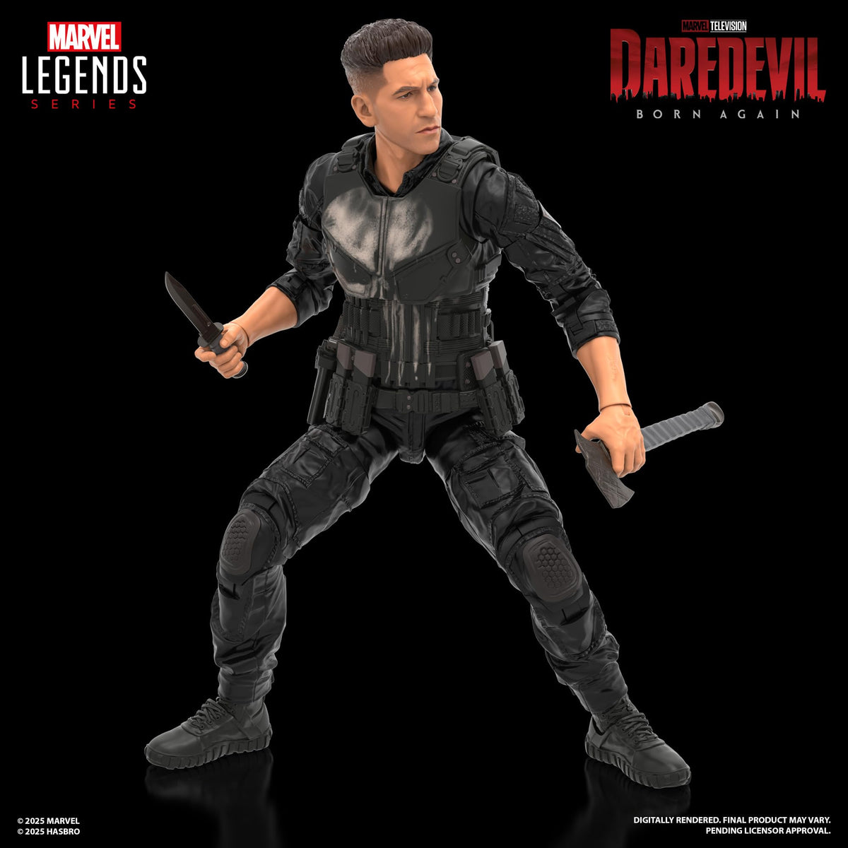 MARVEL Legends Series, Daredevil: Born Again, Figura de acción de Punisher de 15 cm