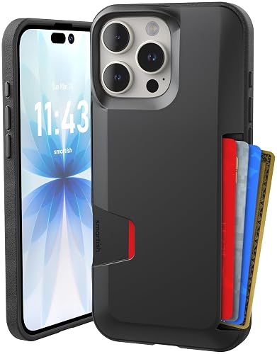 Smartish® - Funda Tipo portafolios para iPhone 16 Pro MAX, Wallet Slayer Vol. 1 Soporte para Tarjeta de crédito Delgado y Protector, con Ranura Oculta para Tarjeta Compatible con Apple iPhone 16 Pro