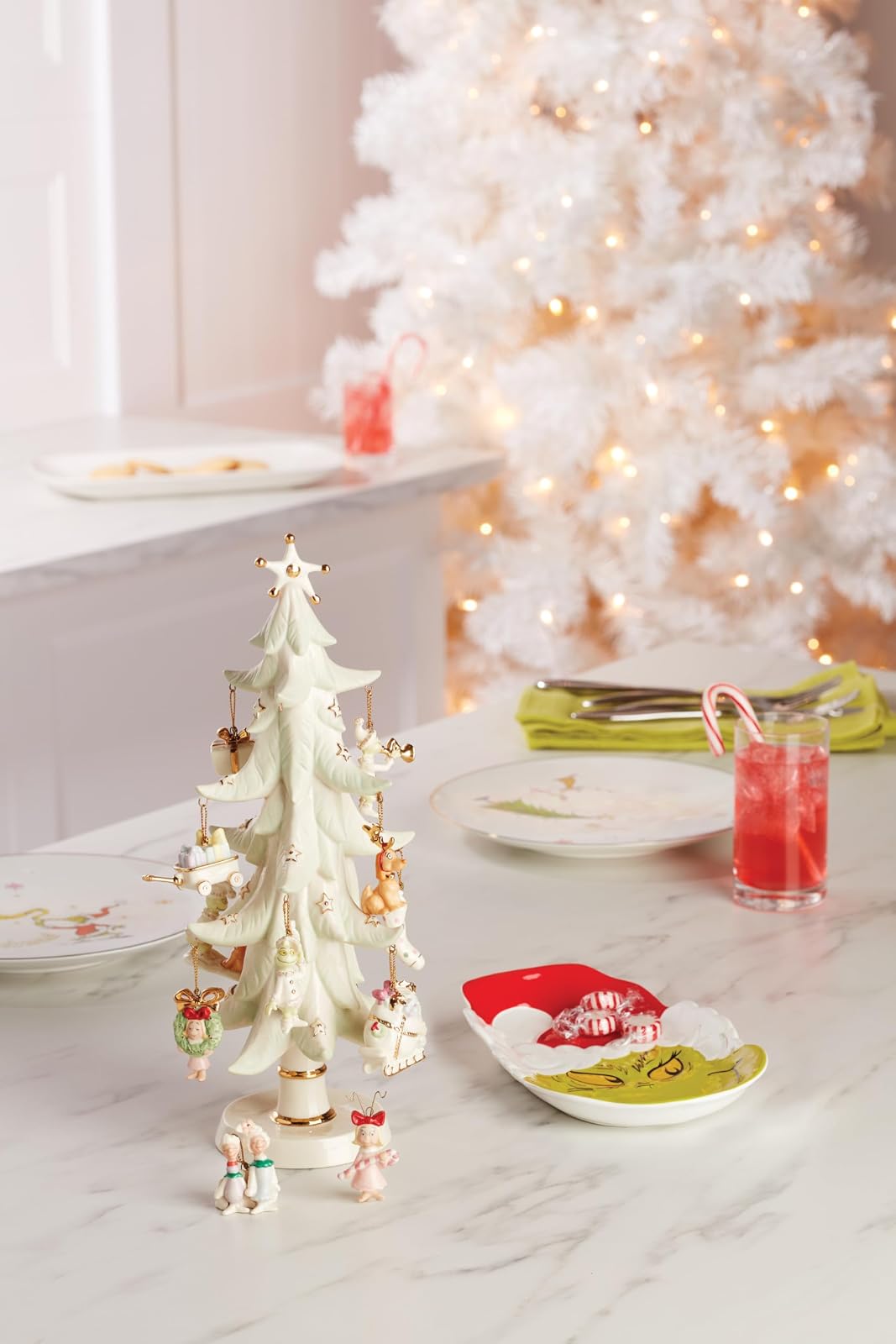 Lenox 894168 Merry Grinchmas - Plato de caramelo para Navidad y día festivo