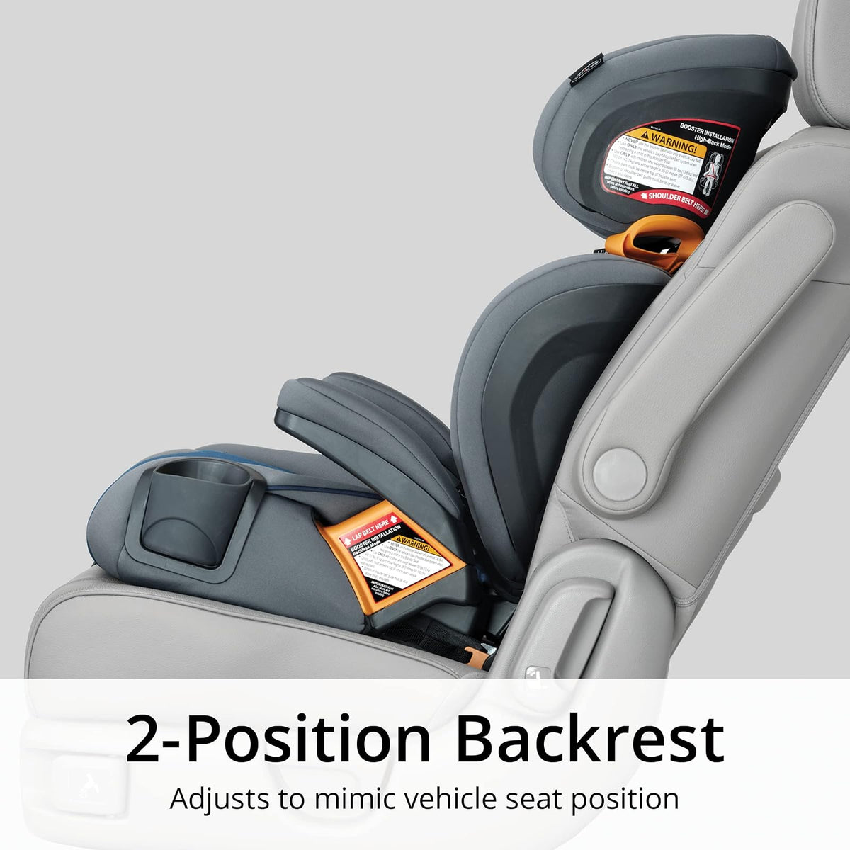 Chicco KidFit® ClearTex® Plus 2 en 1 Asiento elevador de posicionamiento de cinturón, asiento elevador sin respaldo y respaldo alto, para niños de 4 años en adelante y 40-100 libras | Arrecif/Azul