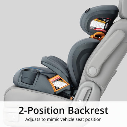 Chicco KidFit® ClearTex® Plus 2 en 1 Asiento elevador de posicionamiento de cinturón, asiento elevador sin respaldo y respaldo alto, para niños de 4 años en adelante y 40-100 libras | Arrecif/Azul