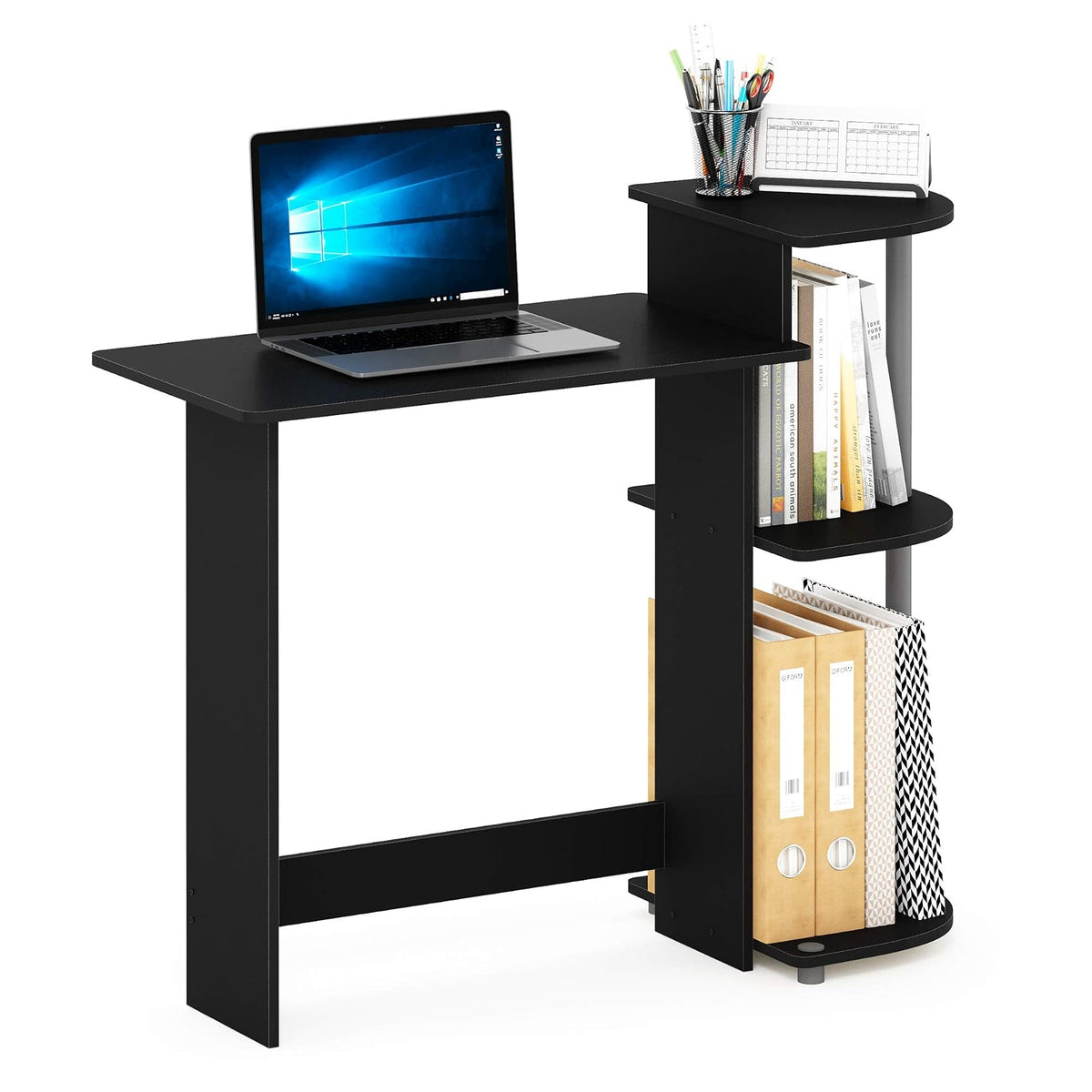 Furinno 11181BK/GY (10015b) Compact Computer Desk, Black/Grey
