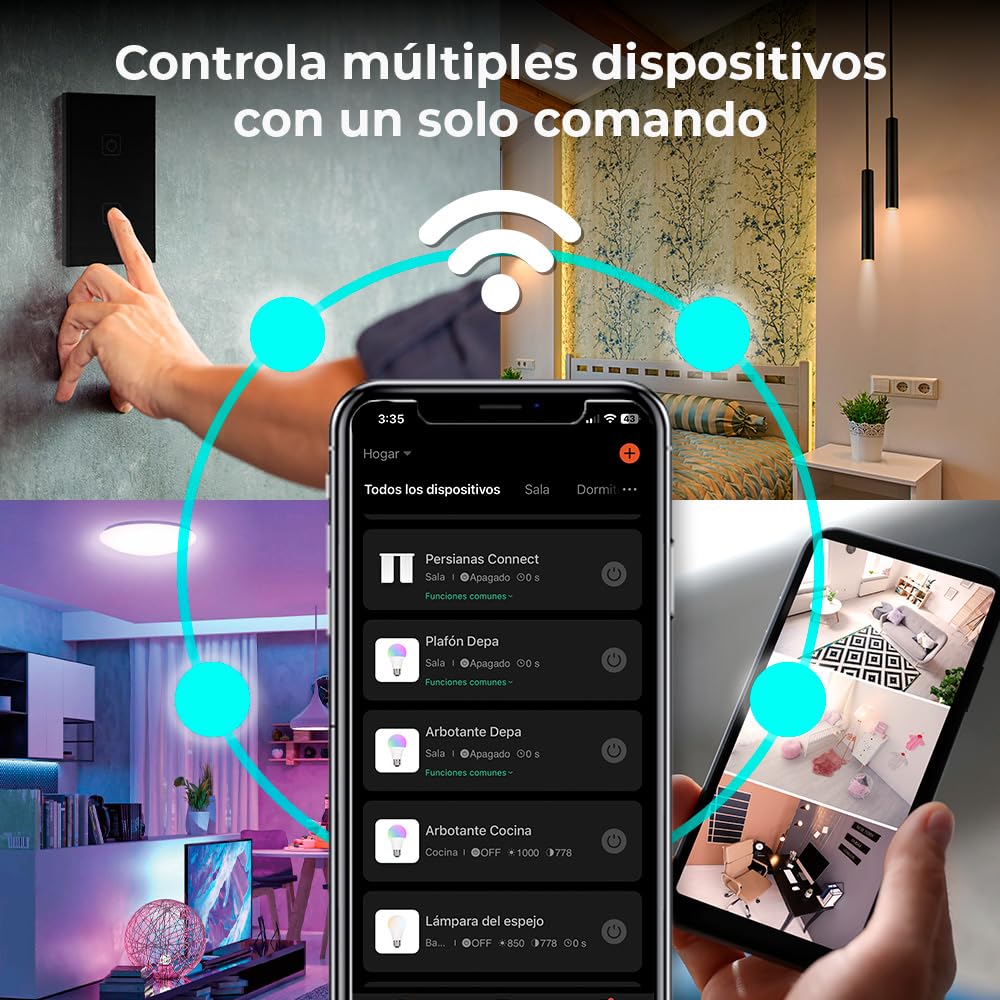 Tecnolite Connect - Cámara de Seguridad Exterior WiFi Recargable Inalámbrica con Lámpara LED 4.5 W, Visión Nocturna, Compatible con App móvil, Alexa, Google y Siri, Visión Nocturna, Monitoreo