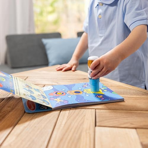 Melissa & Doug Sticker Wow!™ 24-Page Activity Pad and Sticker Stamper, 300 Stickers, Arts and Crafts Fidget Toy Collectible Character – Astronaut - FSC-Certified Materials