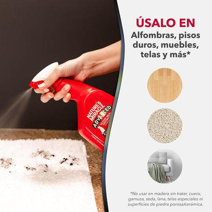Nature's Miracle - Advanced removedor de Manchas y olores para Gato, Spray para Suciedad severa, fórmula enzimática, 32 oz