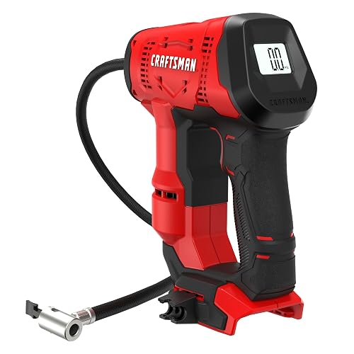 Craftsman Inflador de Neumáticos Inalámbrico V20, hasta 150 PSI, Medidor de Presión Digital, Solo Herramienta (CMCE521B)
