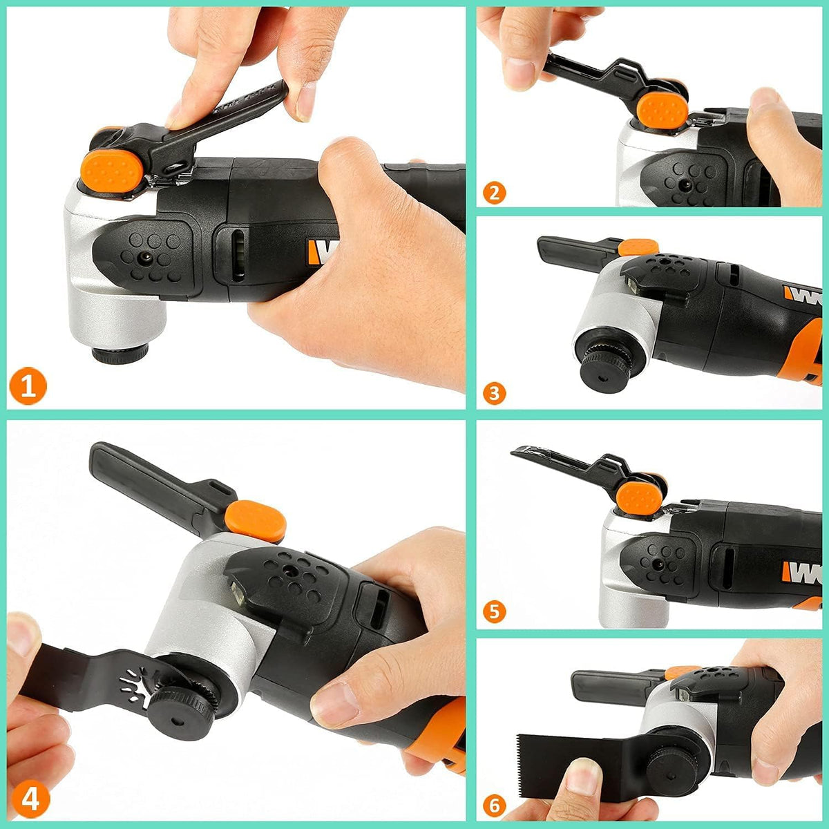Protoiya - 87 cuchillas oscilantes para herramientas de madera, metal, plástico, de liberación rápida, multiherramienta oscilante, accesorios con papel de lija compatible con Dewalt, Milwaukee,