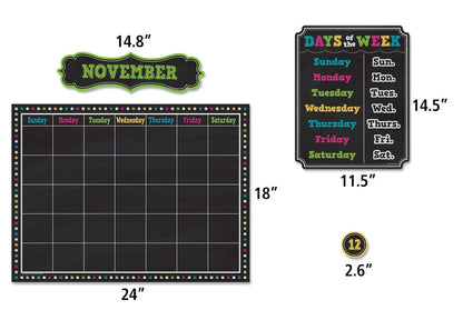 Teacher Created Resources TCR5615 pizarrón con calendario brillante, juego de tablón de anuncios, papel, multi