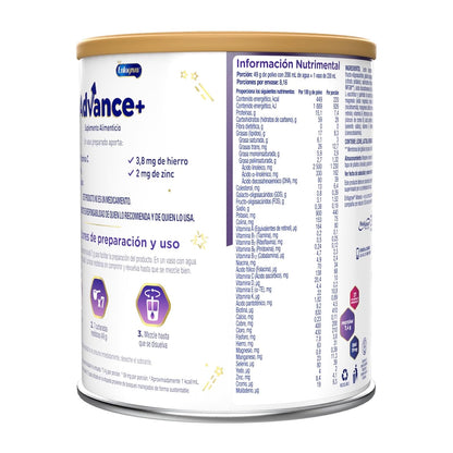 Enfagrow Advance+ Suplemento Alimenticio Para Niños de 1 a 10 años Con 7,4g de Proteina, Adicionado Con Vitaminas y Minerales 400 g