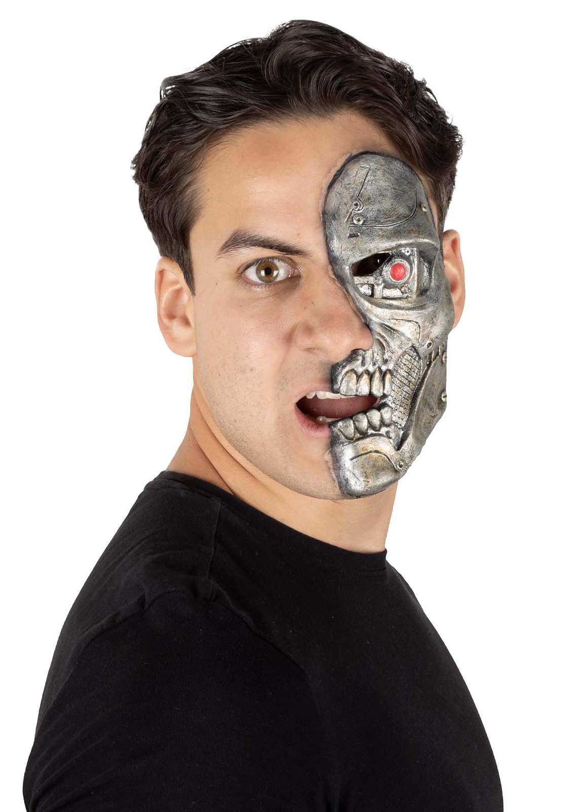 Ghoulish Productions Aplicación De Látex Half Mask Cyborg - Pegatina De Halloween - Ideal Para Maquillajes Decoración Halloween Terror Miedo Fiesta Temática