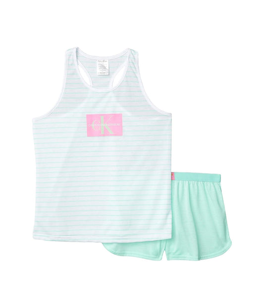 Calvin Klein Calvin Klein Pijama de 2 Piezas para niñas con Parte Superior e Inferior Juego de Pijama para Niñas