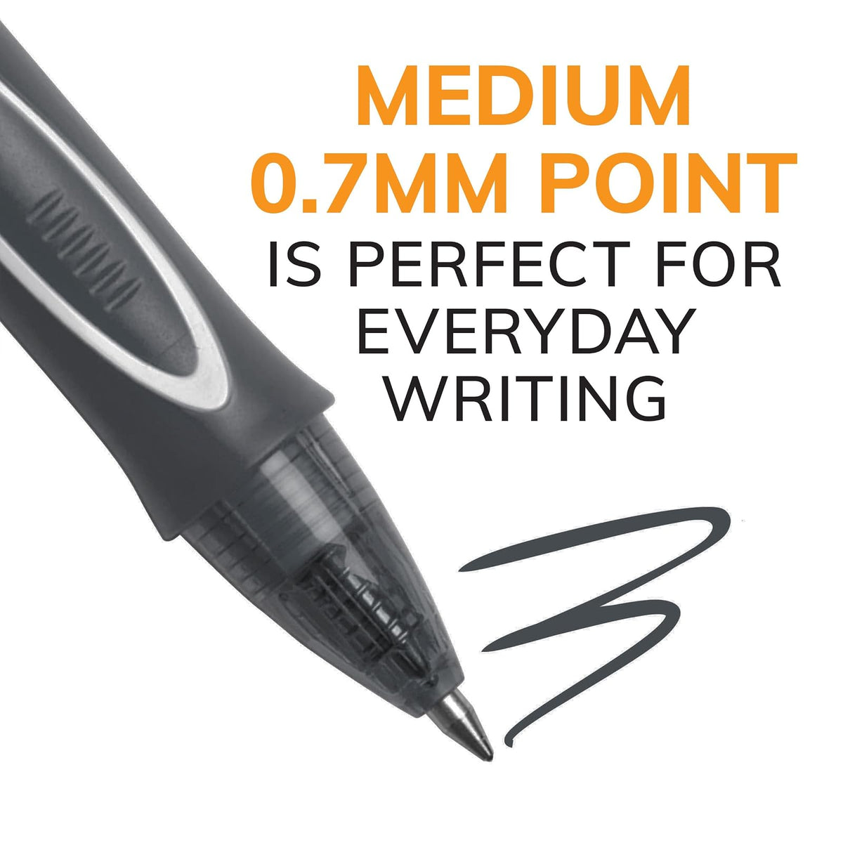 BIC Gelocity - Bolígrafos de gel de secado rápido, punta media (0.7 mm), paquete de 8 unidades, bolígrafos de gel retráctiles con cómodo agarre completo
