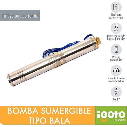 Igoto Pump TBA51 Bomba Tipo Bala, ¾ HP