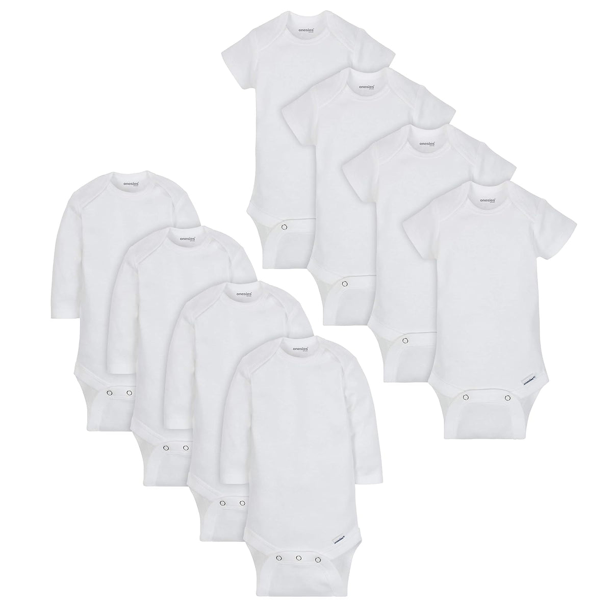 Onesies Brand - Conjunto de 8 Mamelucos Unisex de Manga Corta para bebé