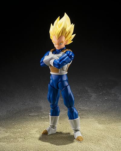 TAMASHII Nations - Dragon Ball Z - Super Saiyan Vegeta (Dangerous Pride | Dragonball Z Figura de acción de 6 pulgadas S.H. Figuarts - Super Saiyan Vegeta - Orgullo peligroso