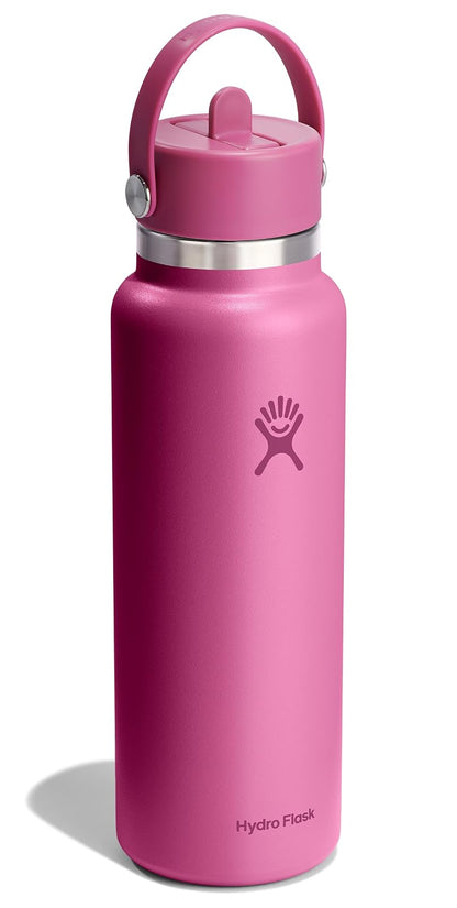 Hydro Flask - Botella de 40 onzas de ancho flexible con tapa de popote – Acero inoxidable aislado, tapa ancha con popote, no derrama, a prueba de fugas en arrecife
