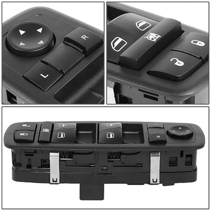 DNA Motoring Interruptor de Elevalunas Eléctrico Maestro WSW-040 para Dodge Dart 2013-2016, Jeep Cherokee 2014-2019, Negro