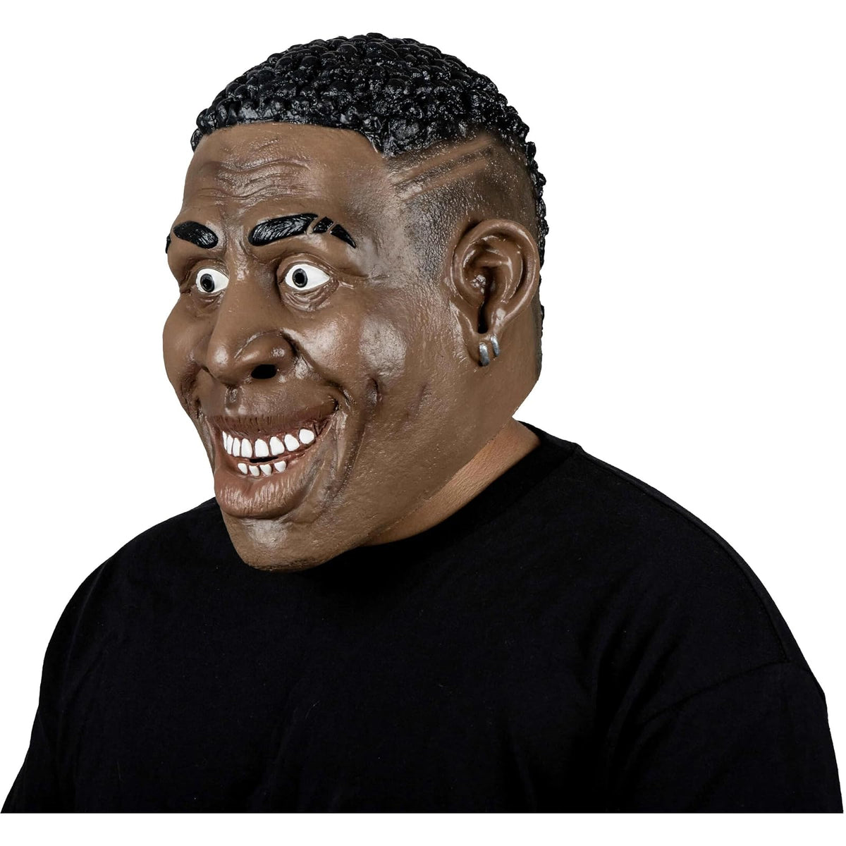 REV Máscara Completa de Látex Vini Jr, Máscara de Futbolista Realista Talla Mediana para Halloween, Cosplay y Fiestas de Personajes Famosos