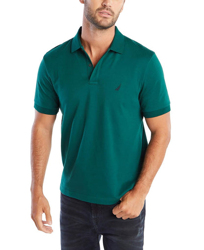 Nautica Polo de Piqué Manga Corta para Hombre - M - Verde (tidal green solid)
