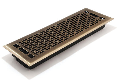 Accord amfrabma410 Manhattan piso registradora, 4-Inch X 10-Inch (apertura de conducto Medidas), 10.2 x 30.5 cm, Níquel Satinado - 4" x 14" - Antique Brass