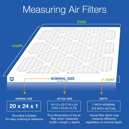 Nordic Pure 20x24x1 MERV 10 Pleated AC Furnace Air Filter, Box of 6