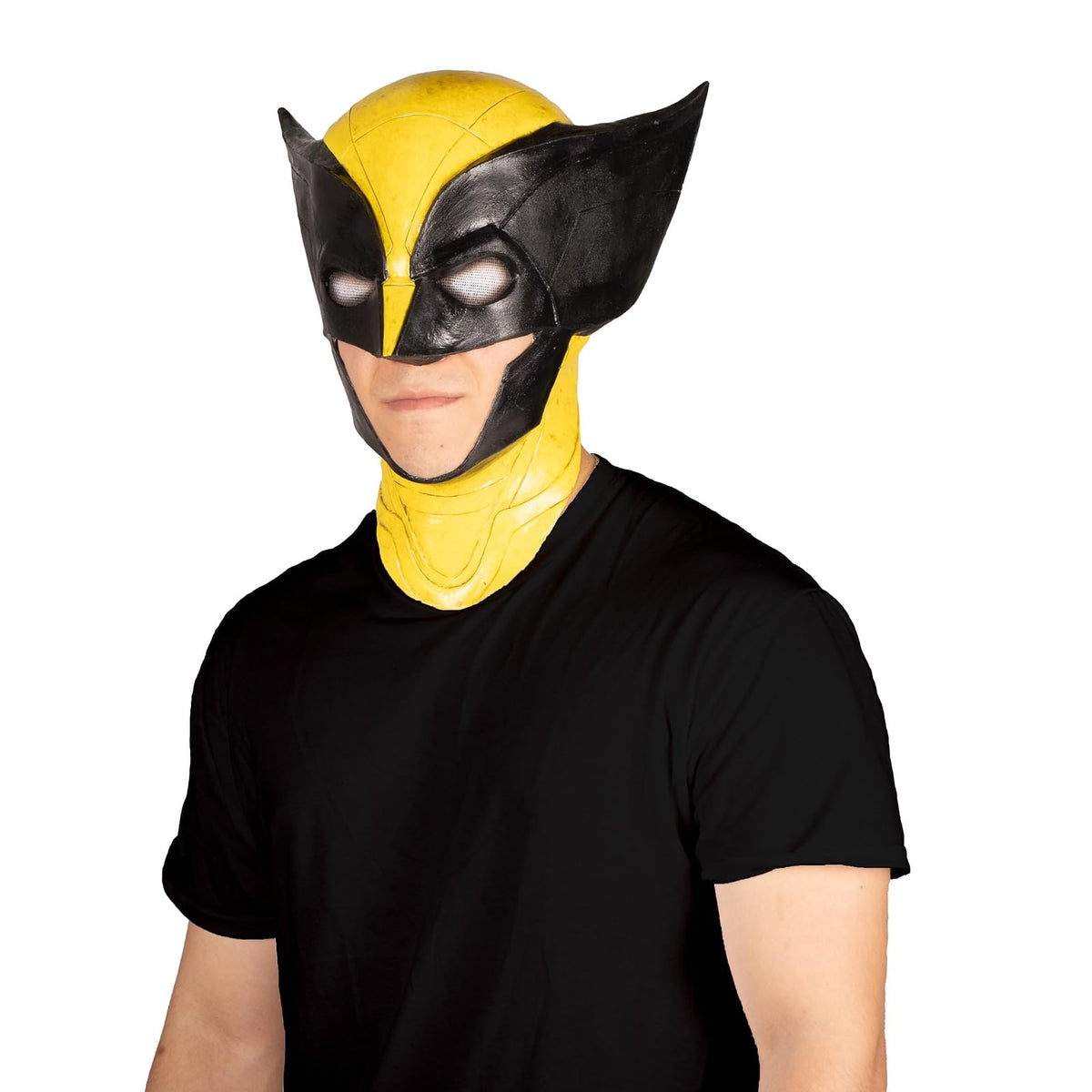 Ghoulish Productions Wolverine Máscara de Látex Completa - Licencia Oficial de Colección Amarillo y Negro Mediana - Accesorio para Disfraz de Superhéroe Halloween Cosplay Convenciones