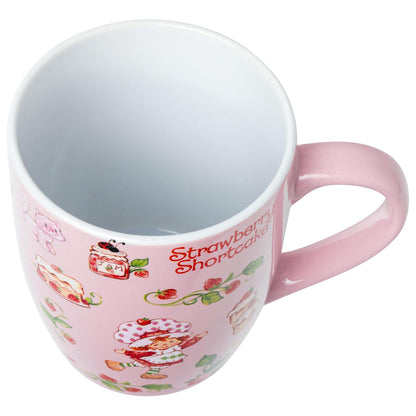 Silver Buffalo Strawberry Shortcake Berry Vines Toss Print Taza de cerámica curvada Jumbo de 25 onzas