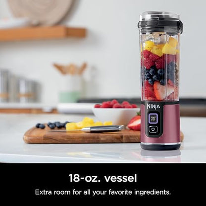 Ninja Blast - Batidora portátil, sin cable, 18 onzas Ninja Blast - Batidora personal para batidos y smoothies, sin BPA, tapa a prueba de fugas y boquilla para beber, recargable con USB-C, apto para