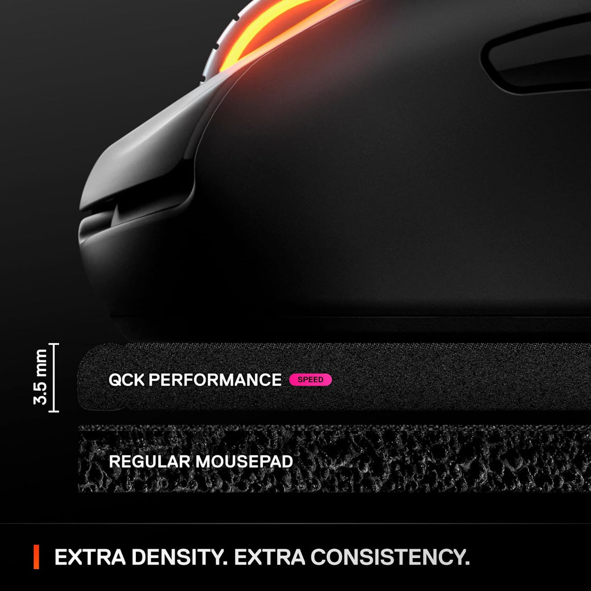 SteelSeries ...Libertad con la Alfombrilla de ratón QcK Performance Extra Large Speed. QcK Perf XL Speed: Velocidad máxima y Libertad para Juegos de Ritmo rápido.