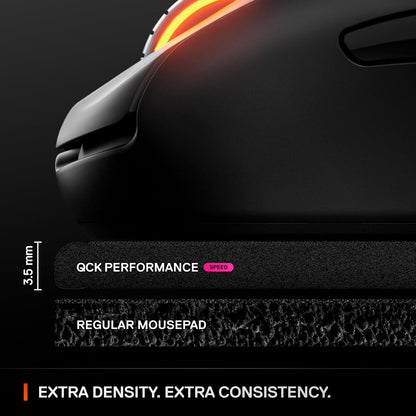 SteelSeries ...Libertad con la Alfombrilla de ratón QcK Performance Extra Large Speed. QcK Perf XL Speed: Velocidad máxima y Libertad para Juegos de Ritmo rápido.
