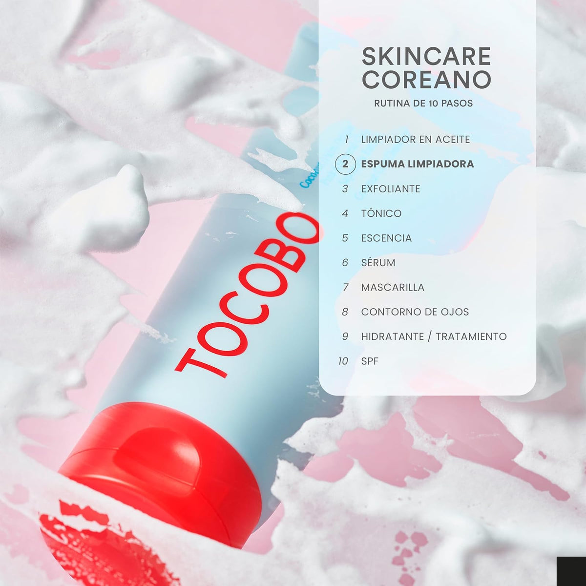 TOCOBO Coconut Clay Cleansing Foam 150 ml – Espuma Limpiadora Facial con Arcilla y Coco – Limpieza Profunda y Equilibrio de Sebo – Apta para Piel Mixta a Grasa