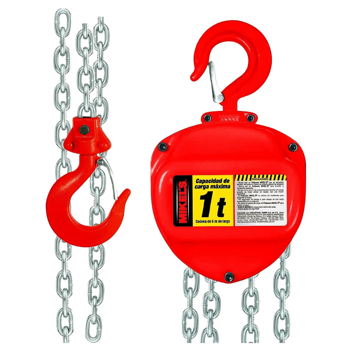 Mikel's PM-16 Polipasto Manual 1 T Cadena 6 mts