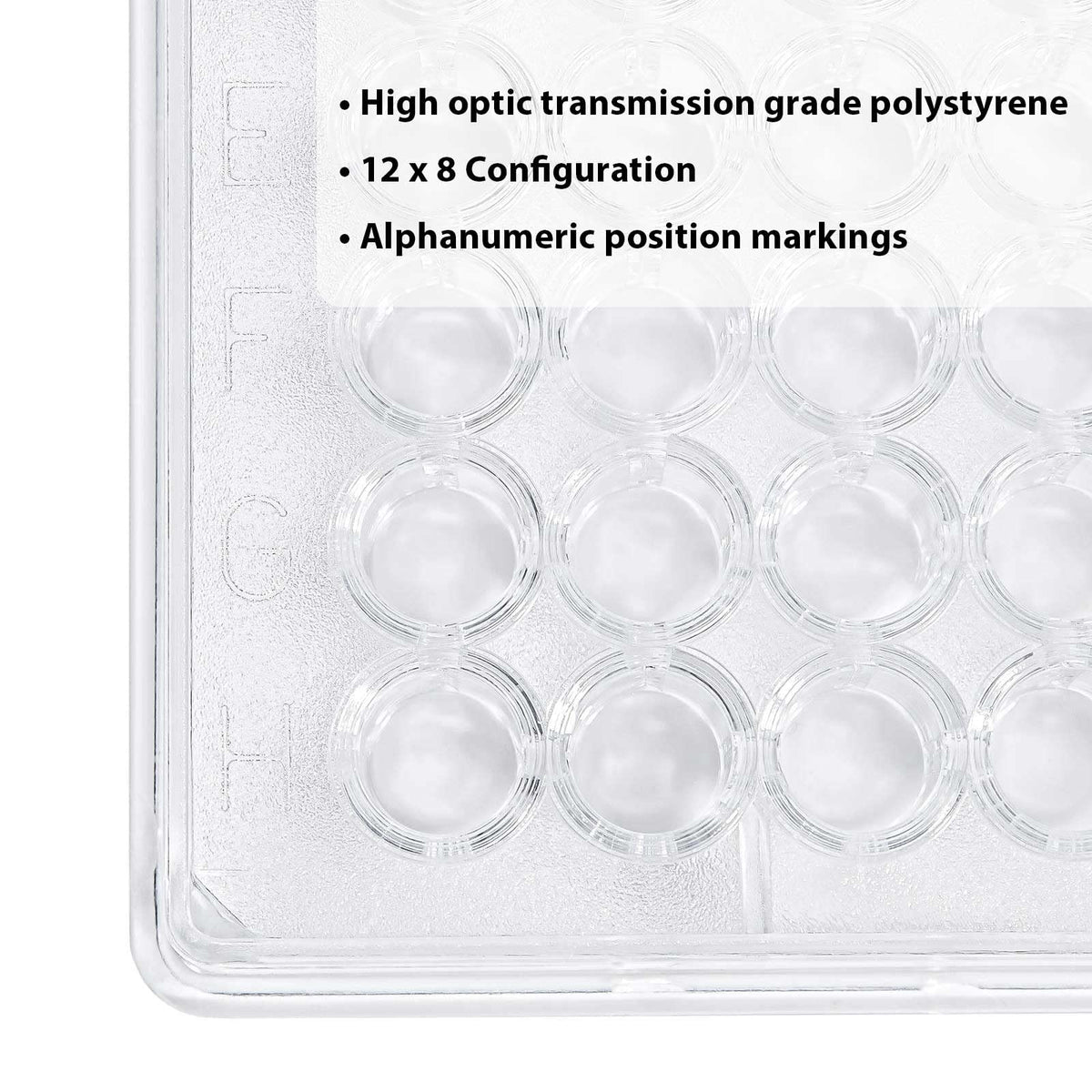 Globe Scientific 120030 Polystyrene Microtest Plate, 96-Well, U-Bottom (Pack of 50)