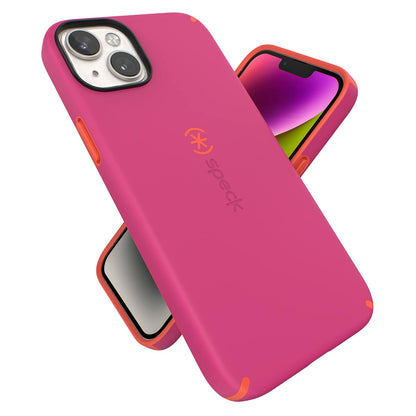 Speck Funda para iPhone 15 Plus y 14 Plus, Protección Contra Caídas - Digital Pink - Energy Red