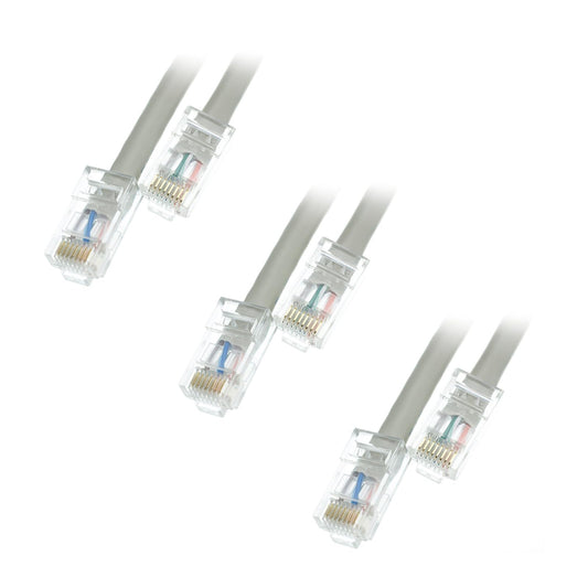 C&E Cat6 3-Foot Bootless Ethernet Patch Cable, 3-Pack, Gray (CNE37049)