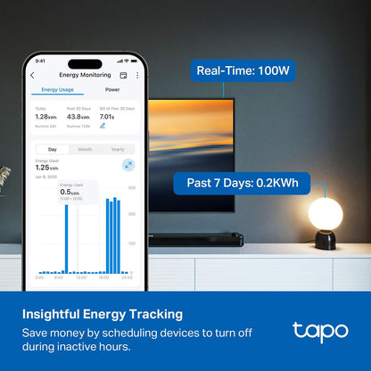 Tapo P316M - Tira de alimentación inteligente Wi-Fi, 6 tomas inteligentes controladas individualmente y 3 puertos USB con protección contra sobretensiones, materia, funciona con Alexa, Google Home