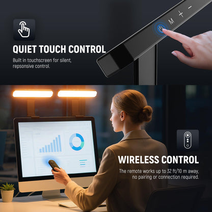 NEEWER Basics 6W Barra Luz Monitor con Soporte/Remoto/Táctil, Lámpara Escritorio LED Bicolor Regulable para Home Office Videoconferencias Luz Computadora Webcam Zoom Juegos Streaming Lectura, L10