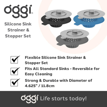 Oggi 7732V Sink Strainer & Stopper, 4.5", Turquoise