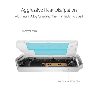 ASUS ROG Strix Arion Case para SSD M.2 NVMe USB-C Aluminio para Respaldo | Case para SSD M.2 NVMe (2230-2280), USB-C 3.2 Gen 2 10Gbps, instalación sin herramientas, cuerpo de aluminio, Aura RGB