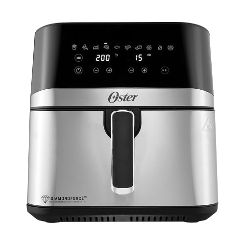 Oster Freidora de Aire Digital de 7.5 L con 10 Programas | Prepara papas fritas, alitas, aves, carne, vegetales, pescado, postres y más, recubrimiento Oster DiamondForce, CKSTAF75DDF