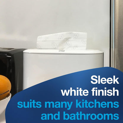 Tork Xpress 302020 Countertop Multifold Hand Towel Dispenser, Plastic, 7.92" Height x 12.68" Width x 4.56" Depth, White (Case of 1) For use with Tork MB550A, MB640, MB540A