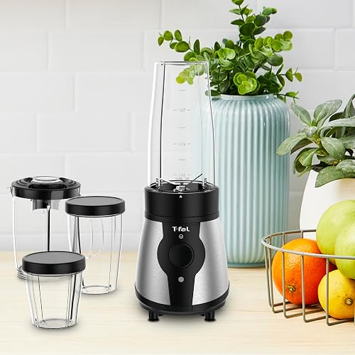 T-FAL Mini Procesador de alimentos/Licuadora Actimix | Resultados saludables y nutritivos gracias a sus múltiples usos, simplificado a un botón, capacidad de 750ml. BL1BKDMX